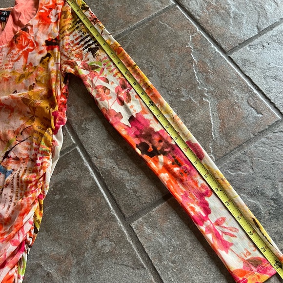 ⭐️BOGO FREE⭐️ YEST Mesh Lined Floral dress with Ruched sides Y2K Like New sz 6 - Picture 10 of 10